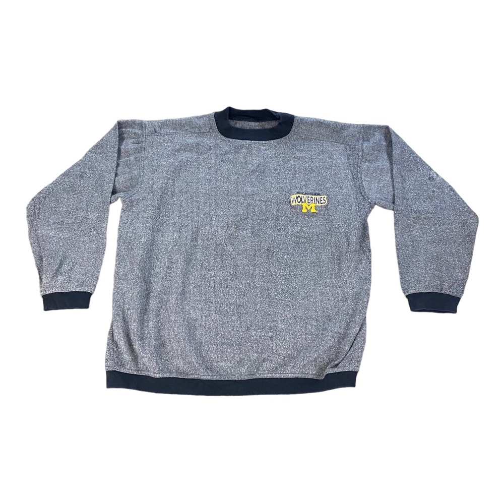 Logo Athletics Sweatshirt‎ Men's L Gray Michigan Wolverines Vintage Made in USA